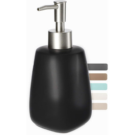 Дозатор мила KADAX з помпою, керамічний дозатор для мила, мийна станція для кухні та ванної кімнати (Чорний)