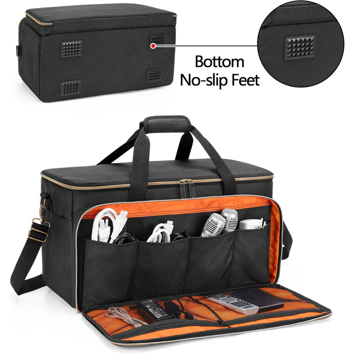 Сумка для DJ Trunab, органайзер кабелів, велика сумка для DJ з знімними перегородками та відділенням для ноутбука 15,6