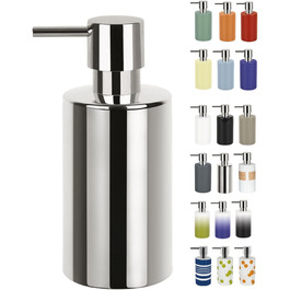 Дозатор мила Spirella | Керамічний | 300 мл | Сріблястий | Довговічний та міцний | 7x7x16 см