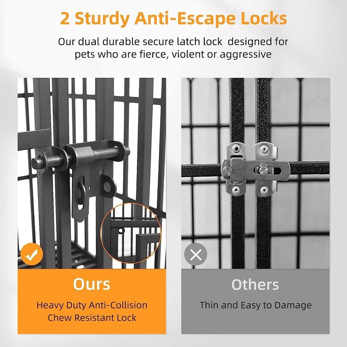 Клітка для собак BingoPaw XXXL, важка версія: подвійна клітка-перегородка з 2 дверцятами та піддоном, переноска для великих та середніх собак, 130x100x100 см (L: 95x58.5x82.5 см)