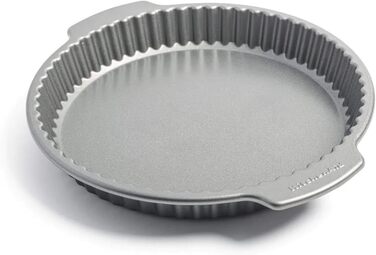 KitchenAid Bakeware Aluminized Steel, PFAS-free, Non-stick coating, 28 cm Quiche pan, freezer-safe, oven-safe up to 230°C, dishwasher-safe, Grey