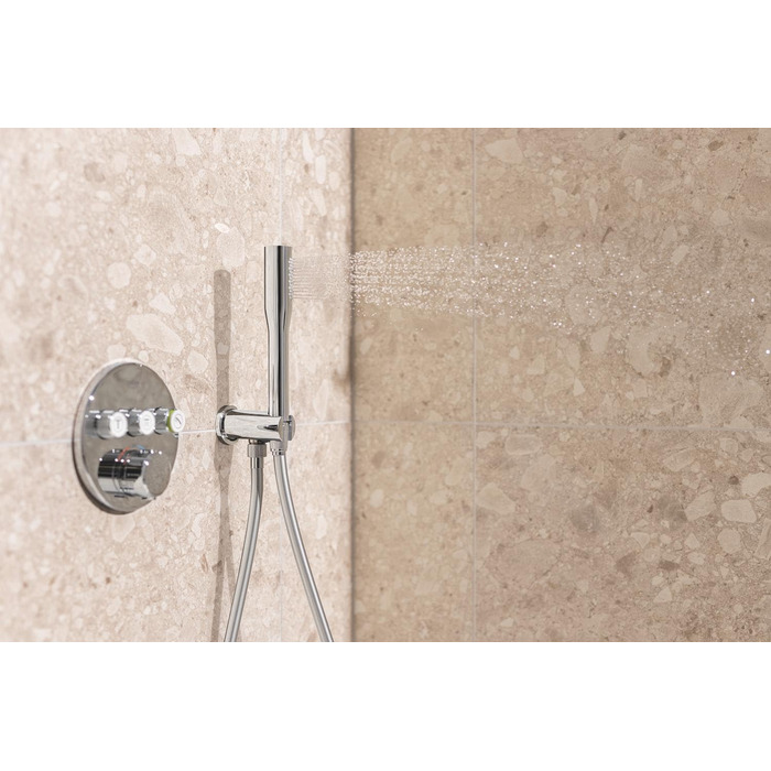 GROHE Vitalio Get - Hand Shower 1 Spray Pattern (perfect spray pattern, suitable for flow heaters, double-walled hand shower, Anti-limescale system), silver, 27458000
