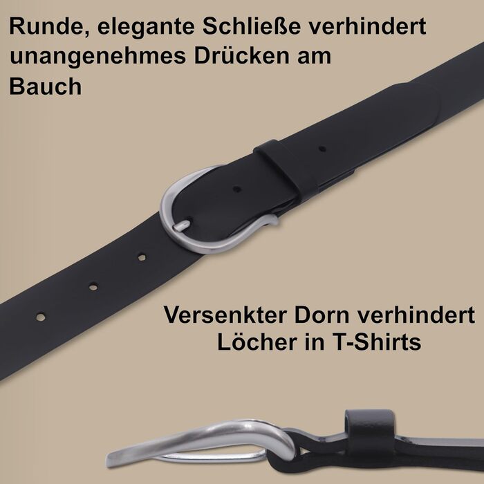 Жіночий шкіряний ремінь Friedrich Hoffmann чорний, вузький, 3 см, виготовлено в Німеччині, довжина 110 см, обхват 95 см