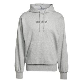 Чоловічий худі adidas Essentials Linear Fleece з капюшоном, сірий меланж/чорний, розмір S