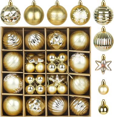 Набір прикрас на ялинку 44 шт. (6см та 3см), блакитний та сріблястий, для дому та вулиці