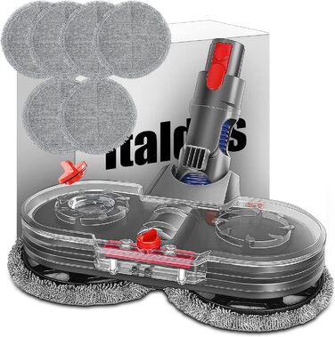 Електрична насадка для пилососа Dyson V7/V8/V10/V11/V15 Italdos з баком для води та 3 мікрофібровими серветками