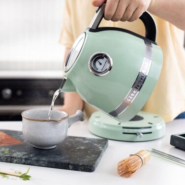 KitchenAid Kettle with Temperature Setting from 50 to 100°C | Tea Kettle with Temperature Indicator and Scale Filter 1.5L | Electric 2400 Watt | Stainless Steel | Pistachio 1.5 Liter Pistachio