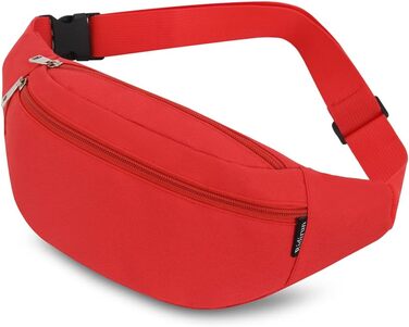 Чоловіча та жіноча поясна сумка на пояс, сумка через плече, Doggy Bag, для активного відпочинку, спорту, подорожей, кемпінгу, фітнесу, велосипеда, червона