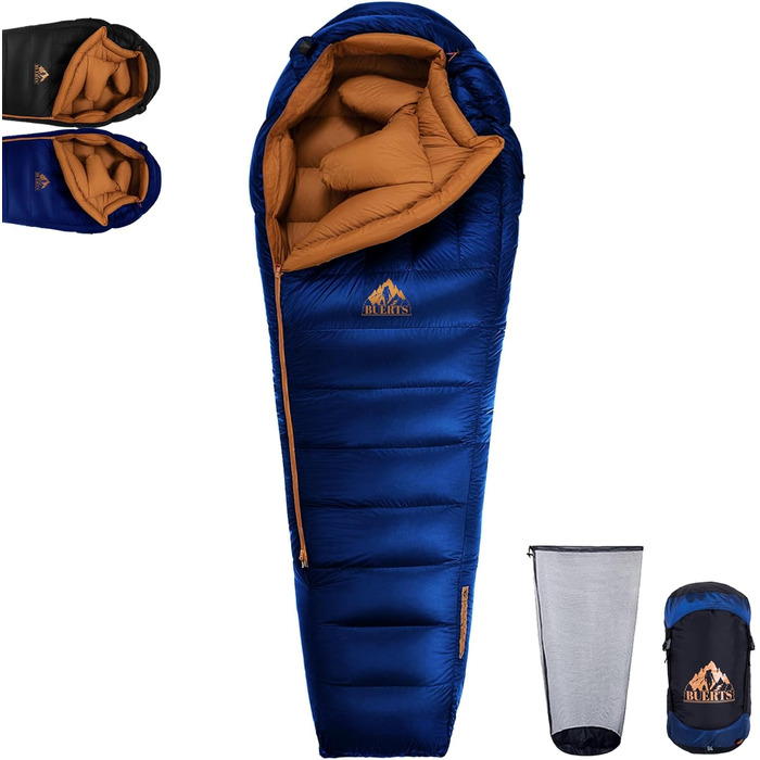 Спальний мішок зимовий, для температур від 0 до -24°C. Ultraleichter, чорний, для дорослих та підлітків, кемпінг, туризм, похідний.