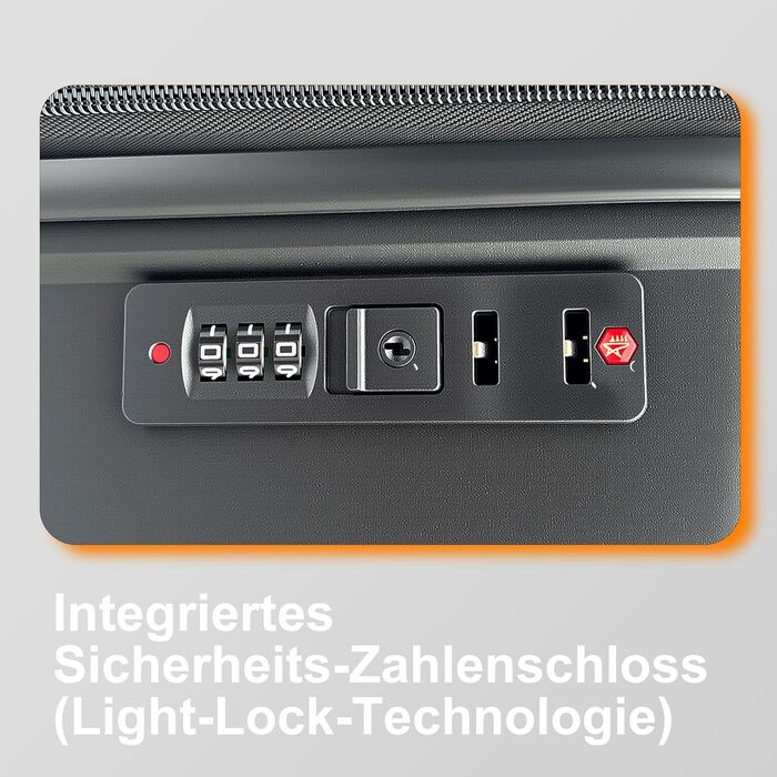 Чемодан Ribelli Handgepäck, 70L, з жорстким корпусом, на 4 колесах, з TSA-замком, телескопічний ручка, L-XL-XXL комплект (03201-чорний, L (50л))