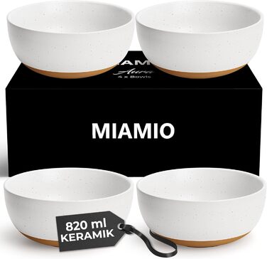 Набір мисок MIAMIO Aura 4 шт по 750 мл для салату, мюслі, фруктів, рамену, підходять для посудомийки та мікрохвильовки