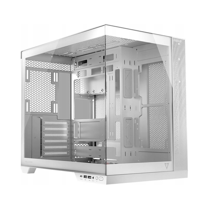 Корпус для комп'ютера MODECOM Volcano Panorama Midi Tower ATX, білий, з панорамним вікном