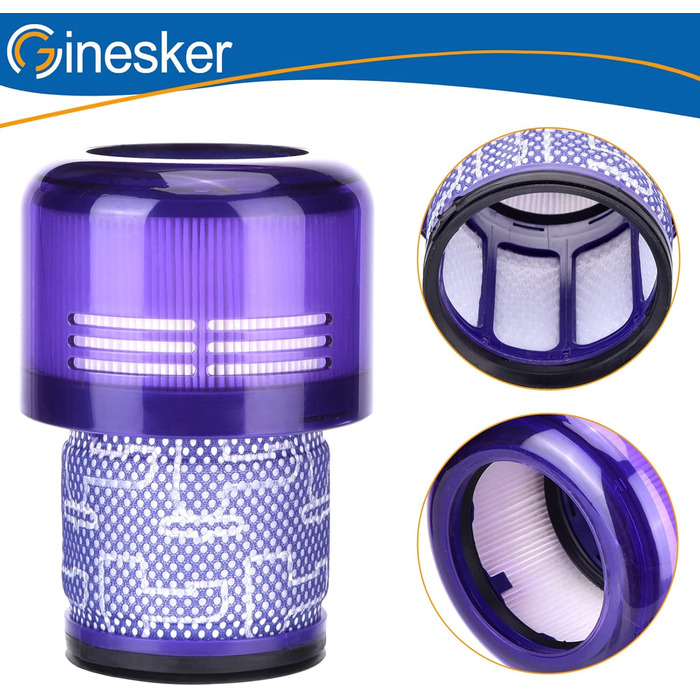 Фільтри для пилососа Dyson V7 V8: комплект 2 шт. HEPA, замінні, для моделей Animal та Absolute (# DY-96566101, DY-96747801)