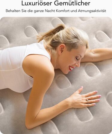 Надувний матрац iDOO для 2 осіб з електричним насосом, 152x203x46 см, для кемпінгу, 295 кг MAX