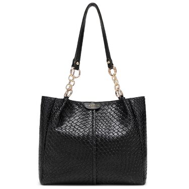 Сумка жіноча Unisoul Shopper - елегантна сумка через плече з екошкіри для офісу та подорожей, чорна