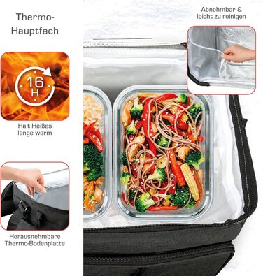 Foldable Cooler Bag 25L/45L/52L - Outdoor Cooler Box with 16h Cooling Function and Carrying Straps, Waterproof Picnic Bag/Insulated Bag with Shelf, Insulated Bag - Anthracite or Grey - IceBreezer (Anthracite - Size M: 45L)