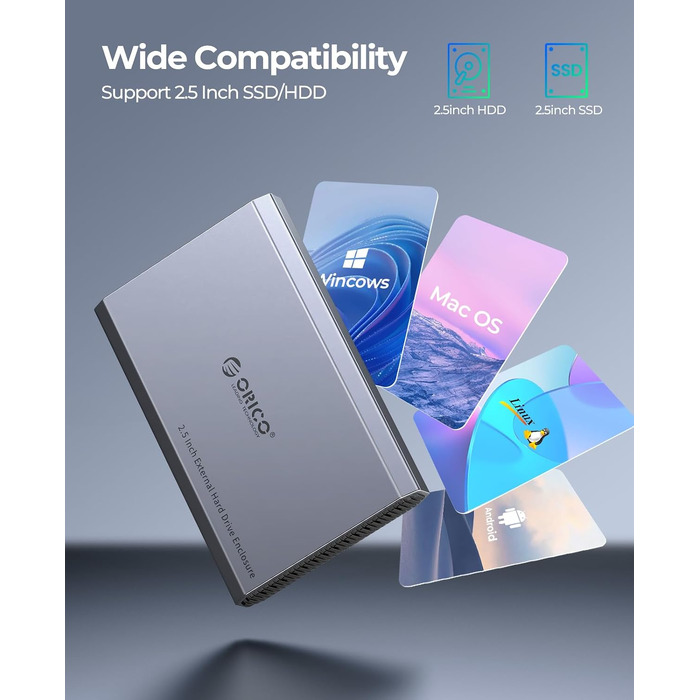 Зовнішній корпус для HDD/SSD ORICO 2.5