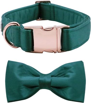 Нашийник для собак Lionet Paws з метеликом - комфортний шовковий нашийник зеленого кольору для маленьких собак, знімний метелик, розмір 25-40 см (L, 1 шт., зелений)