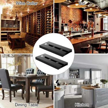 Кріплення для келихів вина, 2 шт., самоклеючі, без свердління, для кухні, бару, ресторану, готелю (чорний)