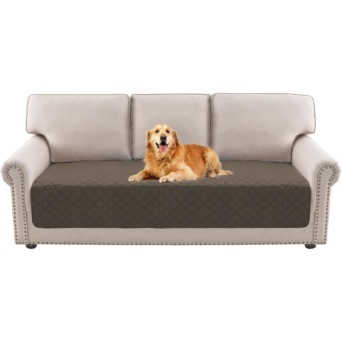Водонепроникний килимок для собак середніх порід - килимок для собак, що можна прати, захист дивану від собак, котячий килимок, пухнастий та м'який, захисний килимок для дивану, колір: тауп, розмір 77 x 178 см