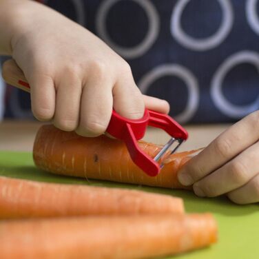 Ніж Opinel Le Petit Chef для дітей, овочечистка, нержавіюча сталь, бук, червоний