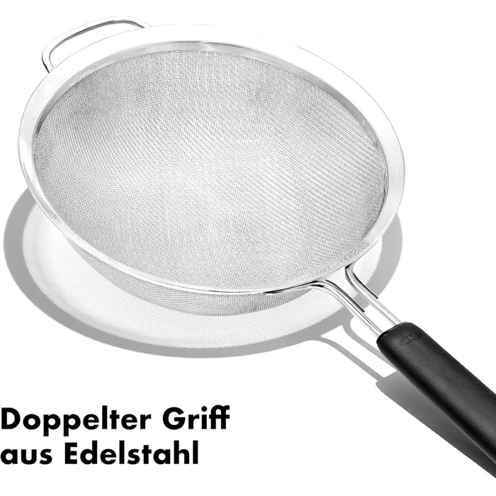 Сито OXO Good Grips 20,3 см з нековзною ручкою, кухонне сито з нержавіючої сталі