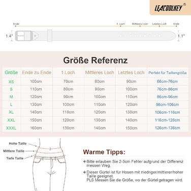 LEACOOLKEY: 2 жіночі шкіряні ремені з пряжкою Gold, для джинсів та штанів, чорний+бежевий, XXL, розмір 117-127 см