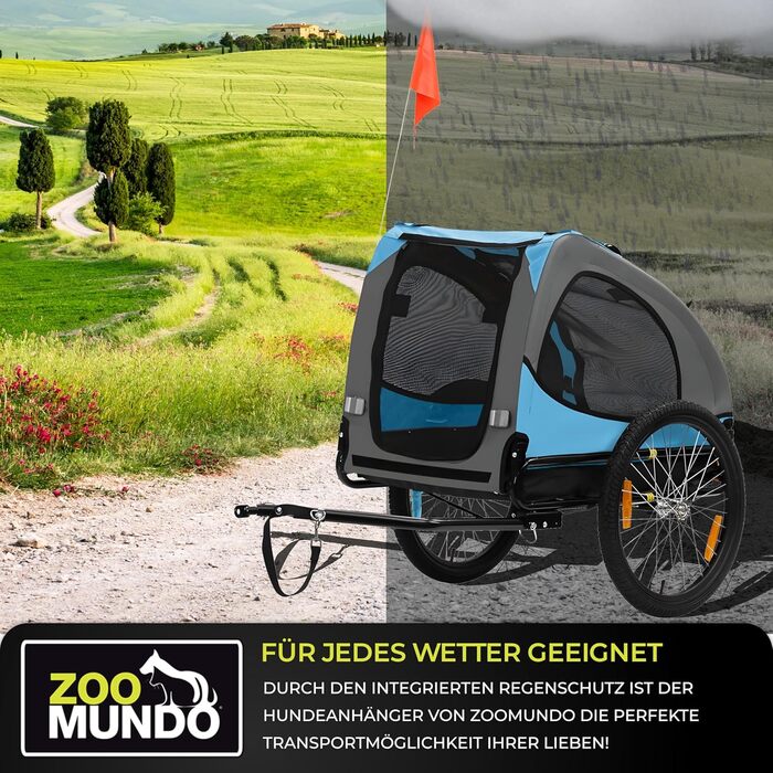 Фahrradanhänger Zoomundo Buddy для собак, тюркіс (транспортування собак)