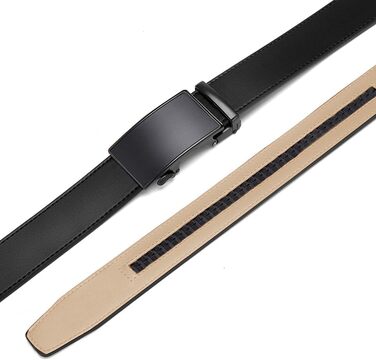 Чоловічий шкіряний ремінь DOOPAI з автоматичною пряжкою, 35 мм, регульований розмір, без отворів, чорний, 125 см (36''-42'')
