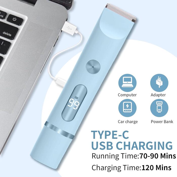 Електричний триммер для жінок, Bikini-trimmer, водонепроникний, для догляду за тілом (Blue)