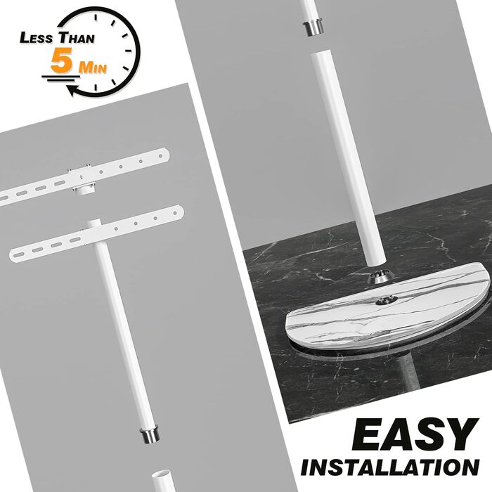 Adjustable TV Floor Stand for 32-65 inch LED LCD OLED TVs - Swivel & Height Adjustable, up to 40kg, Cable Management