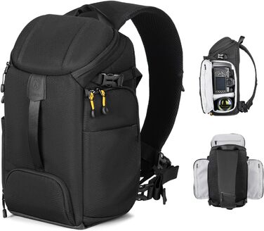 Сумка для камери Tarion Sling: фотосумка на плече для DSLR, об'єктивів, штативів та аксесуарів (чорна)