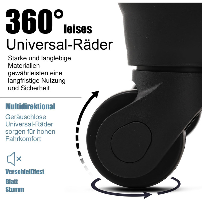 Набір валіз Merax 5 шт. (M-L-XL) з ABS-пластику, TSA-замок, розширювані, з сумкою та косметичкою, Бежевий + Чорний