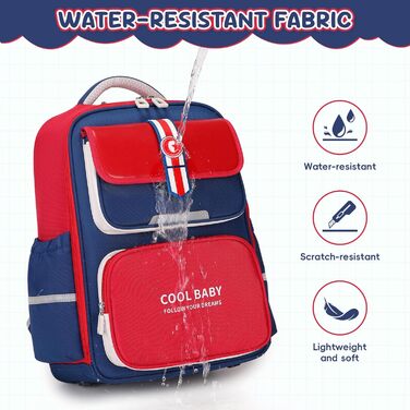 Шкільний рюкзак для дівчаток та хлопчиків, 1-4 клас, ергономічний, з нагрудним ременем, 2025, для дітей 6-10 років, знімний ремінь, світловідбиваючі елементи (червоний)