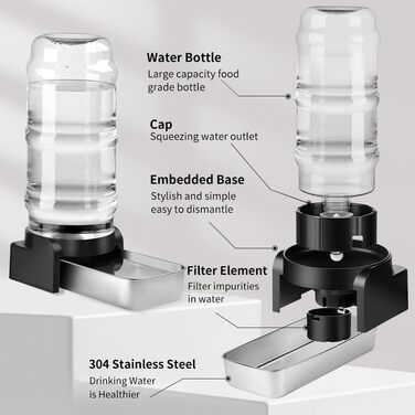 Автоматичний диспенсер води для собак великих порід Marchul 8.6L з мискою та килимком, 3 фільтри