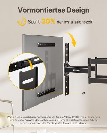 Кріплення для телевізора monTEK 1.1' Ultra Slim, 37-75 дюймів, до 60 кг, VESA 400x400 мм
