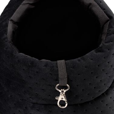 Сумка-переноска для собак та котів | Сумка на плече для тварин з гумкою та карабіном | до 15 кг | Матеріал: штучний замш (Velvet) | Розмір: L | Чорний колір, 42 x 29 x 33 см