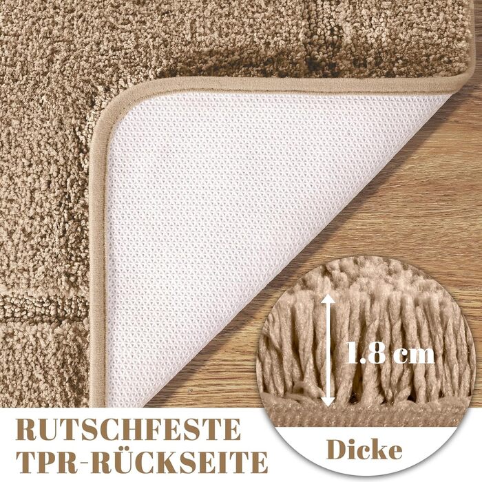 SOANNY Bath Mat Set - 2 Pack Microfiber Bathroom Rugs - Non-Slip, Water Absorbent - 53x86 cm & 50x50 cm