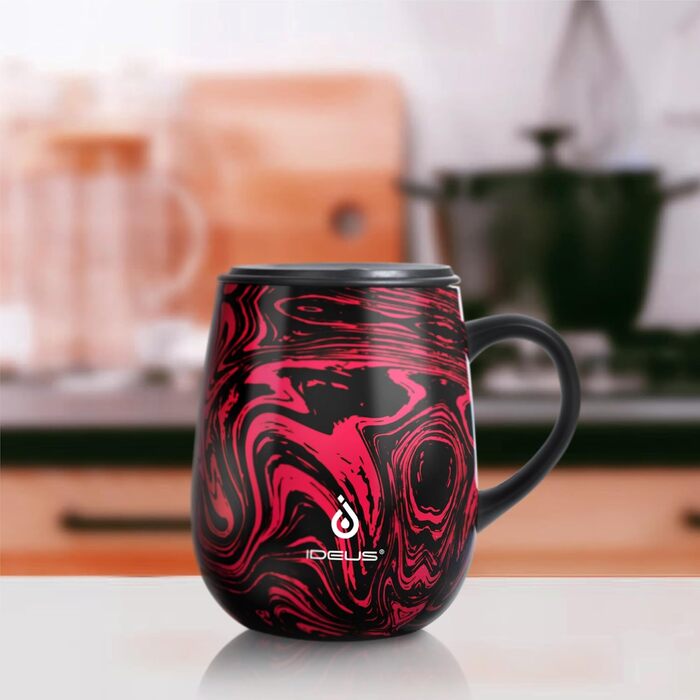 Кружка Ideus 470 мл з нержавіючої сталі, подвійні стінки, ізольована, з кришкою, зелений (Rotes Zebra)