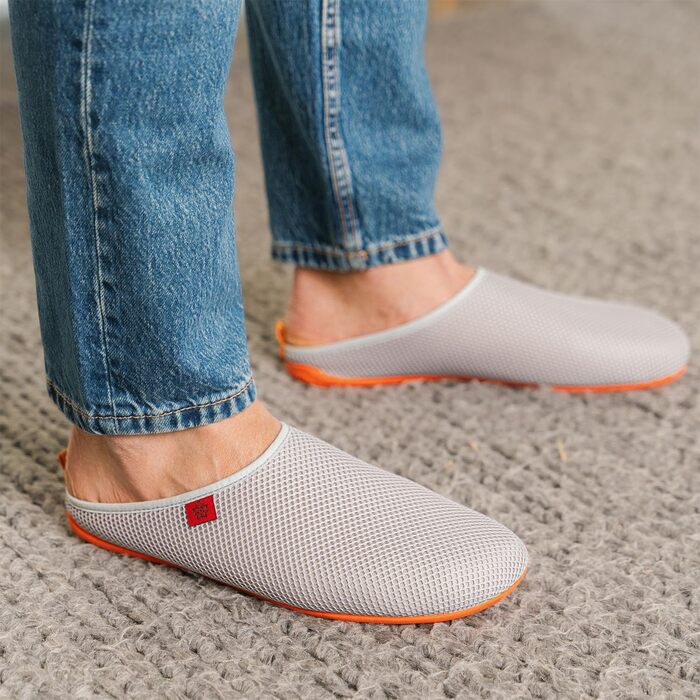 Домашні тапочки Andrés Machado - літні, унісекс, сіро-помаранчеві, з дихаючою сіткою, знімні устілки, EU 37-50