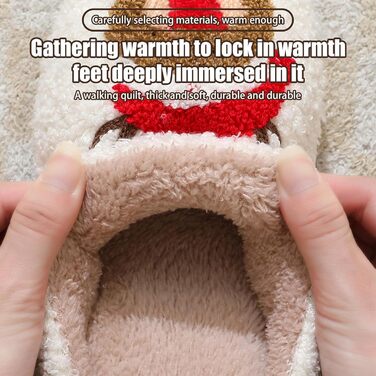 Тапочки жіночі плюшеві з малюнком оленя, теплі, антиковзні, 40/41 EU