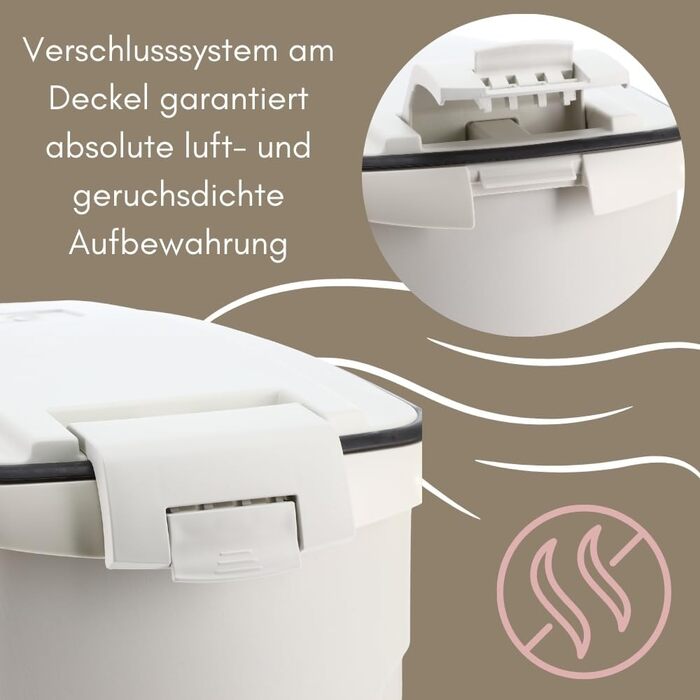 Airtight Food Container with Lid - 54L Pet Food Storage Box for Dog & Horse Dry Food