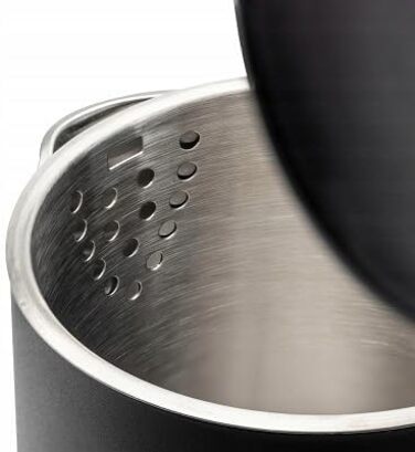 Електричний чайник 1.7 л з тачскріном, 2200 Вт, регулювання температури (40–100°C), 5 програм, підтримання тепла, нержавіюча сталь, бездротовий, чорний