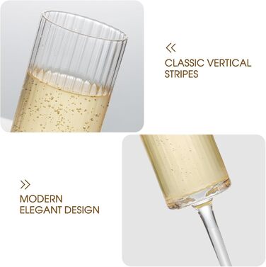 Набір елегантних келихів для шампанського Qulable - 2 шт.