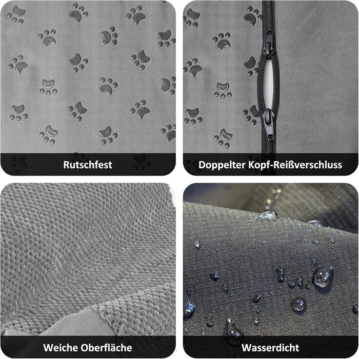 Сходинки для собак Zvonema: 3 сходинки, 60x40x40 см, сірий плюшевий чохол, водонепроникні, з антиковзким покриттям