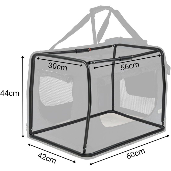 Транспортна переноска для собак та котів Lionto, 60x42x44 см, складана, з ручками та ковдрою, до 12 кг, чорна