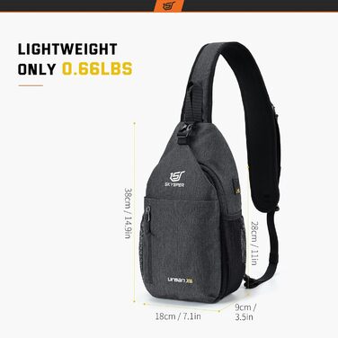 Чорна водонепроникна сумка через плече SkySper Urbanx6 6L - для подорожей, спорту та активного відпочинку