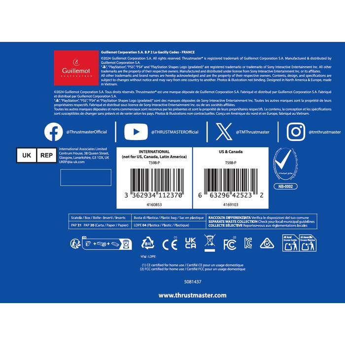 Рульове колесо Thrustmaster T598 P для PS5, PS4, PC