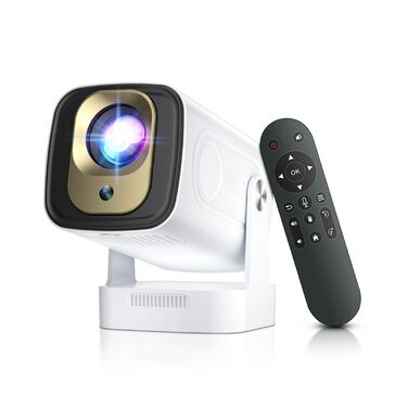 Beamer 4K HY260pro: Міні проєктор 4K з Wi-Fi 6, Bluetooth 5.4, Android TV, 180° обертання, 18000 люмен, 5W динамік для дому та відпочинку на природі