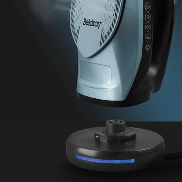Праска Beldray 2600 Вт – керамічна підошва з антипригарним покриттям, регулювання температури та пари, самоочищення, резервуар 280 мл, до 140 г/хв, висока потужність (EU-штепсель, блакитний)